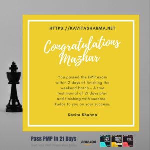Congratulation Mazhar | Weekend Pmp Online 17 2