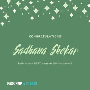 Pmp In First Try - Congratulations Sadhana 12 Sadhana Shekar