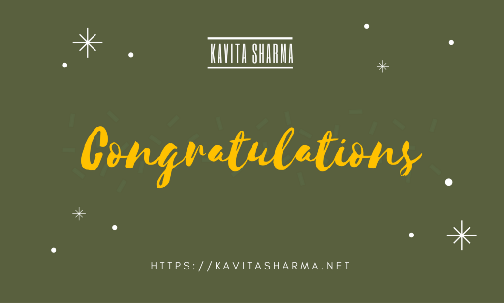 Congratulations To Supreet Kapoor! 1 Dark Blue and Neon Green Congratulations Card 1