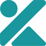 a blue and black logo