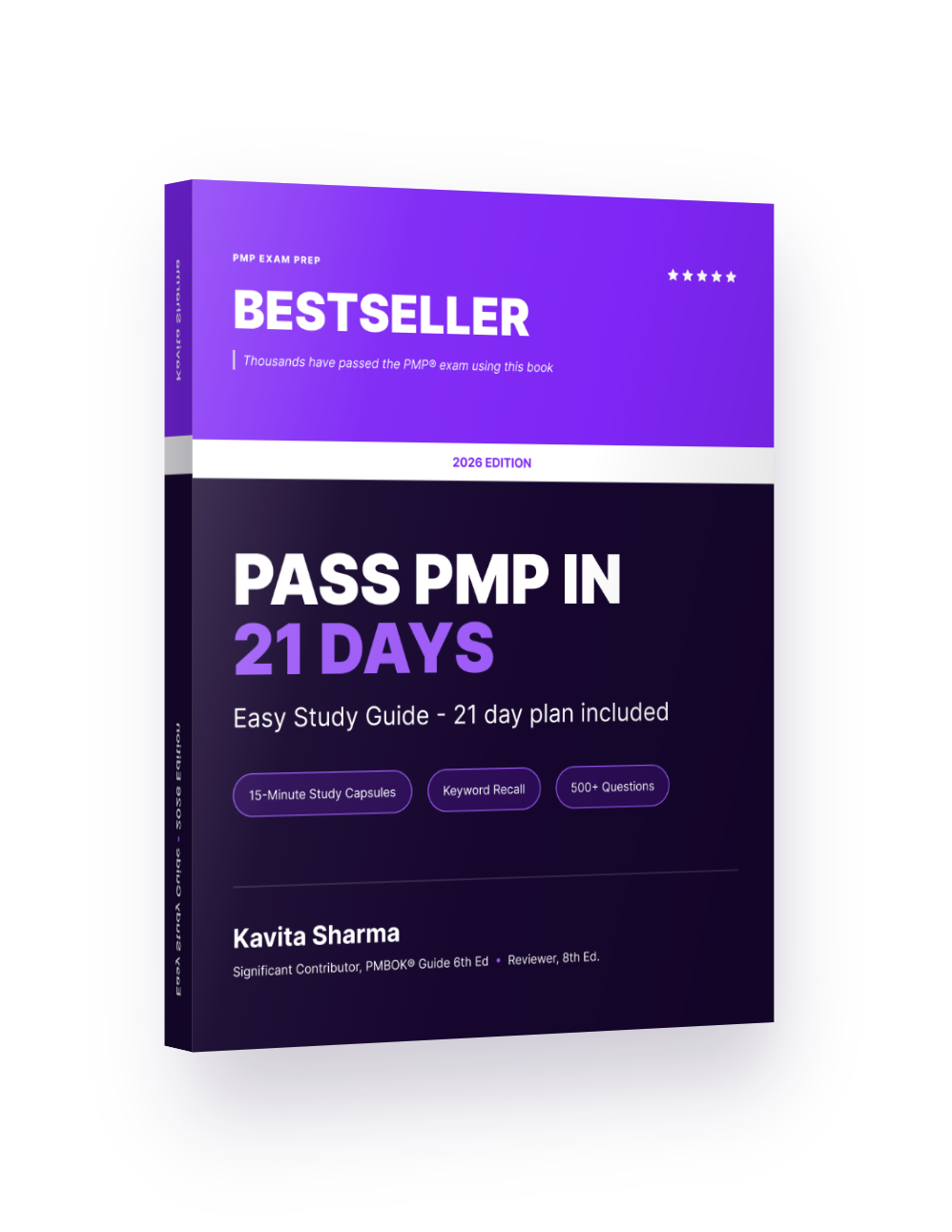 Book Pass PMP in 21 Days Easy Study Guide Front white