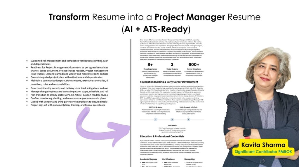 How To Transform An Operations Resume Into A Project Manager Resume (Ai + Ats-Ready) 1 Tranform resume