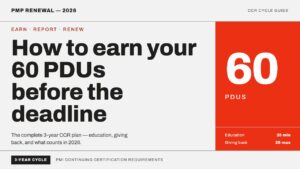 60 PDUs for PMP renewal 2026