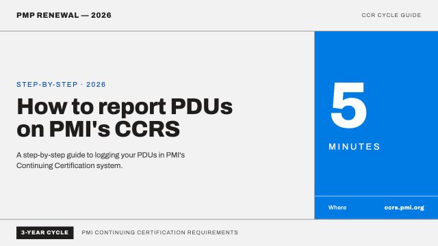 How to report PDUs on PMI CCRS step by step 2026